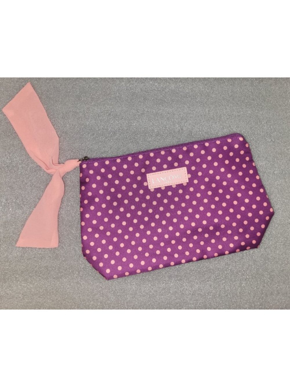 Lancome Cosmetic Pouch Makeup Bag 80th Anniversary Purple Polka Dot Purple Pink